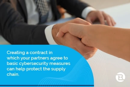 create a contract with distribution business partners to protect against data breaches